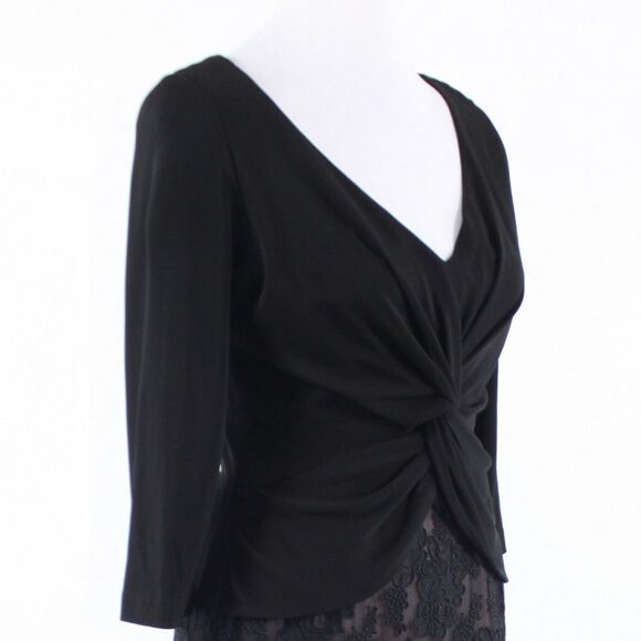 Black lace KEVAN HALL 1/2 sleeve peplum dress 10 - Picture 4 of 8